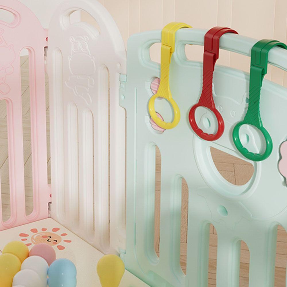 Plastic Playpen Pull Ring Solid Color Baby Toys Fun Baby Crib Hooks