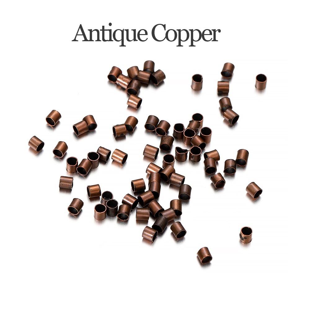 150-500pcs 1.5 2.0 2.5mm Gold Copper Tube Crimp End Beads Stopper Spacer Beads For Jewelry Making Findings Supplies Necklace