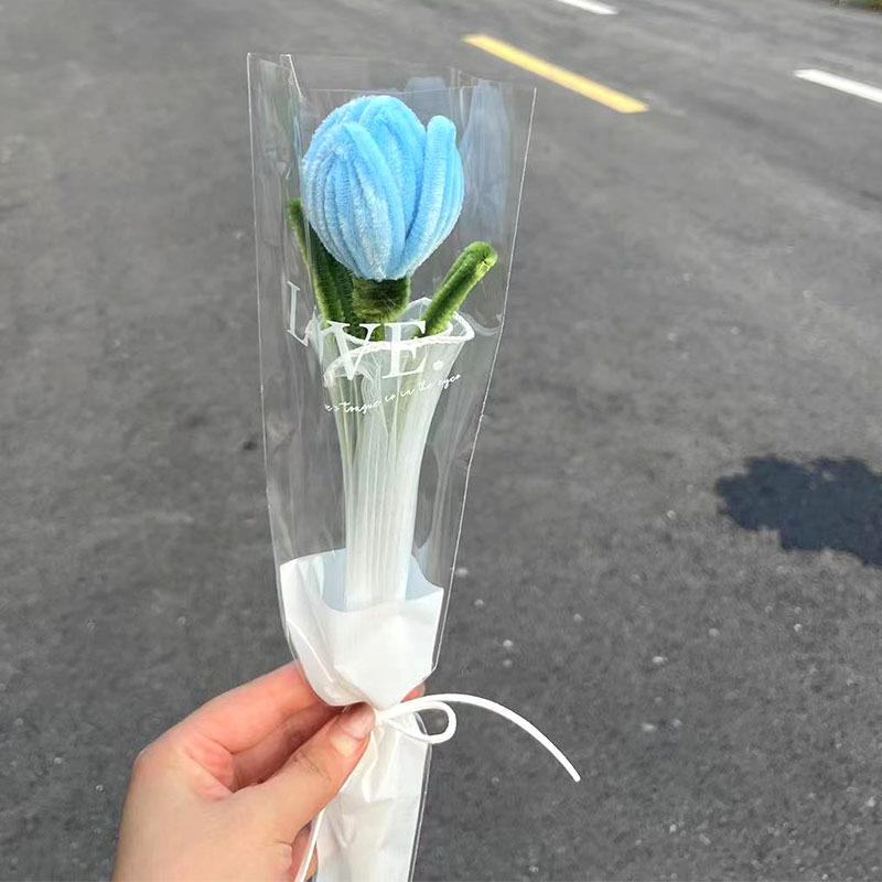 Готовый тюльпан, скрученный из плетеных стержней, букет цветов, плетеный вручную, искусственный цветок, свадебный букет, изделия ручной работы, подарки на день рождения