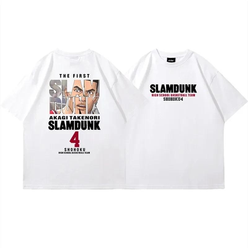 2025 Men Anime Slam Dunk Print T-Shirt Men Oversized Japanese Manganese Short Sleeve Fast Shipping Pure Cotton Oversized T Shirt