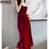 Women's Fashion Summer Spring Solid Color Print Sleeveless Suspenders High Waist Casual Dresses