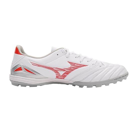 Mizuno Morelia Neo 4 Обувь для футбола TF из кожи кенгуру с круглым носком на шнуровке Унисекс Футбольная обувь Бело-красный P1GD243460