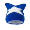 Star Pattern Knitted Bonnet Hat Soft Animal Ear Cap New Cat Ears Knitted Beanie Hat  Winter