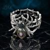 Shiny Rhinestone Spider Cuff Vintage Bracelet, Gothic Punk Adjustable Stretch Bangle Personalized Daily Accessory for Men Women, Mysterious Halloween