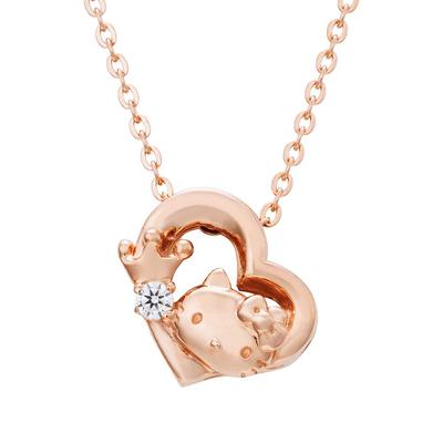 Ожерелье Hello Kitty 45th Anniversary Open Heart HelloKitty Sanrio Подвеска розовое золото [Белый клевер] для женщин SA45KT-N002PG