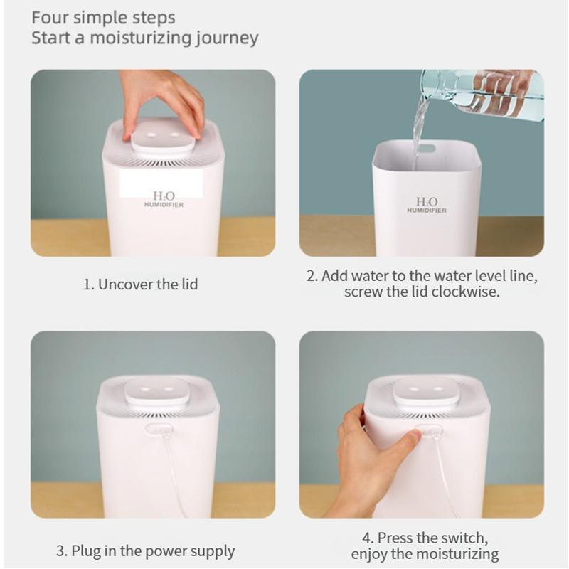 New 3.3L Large Capacity Quiet Humidifier for Home Bedroom Air Hydration Aromatherapy Diffuser with 8H Timer and Light