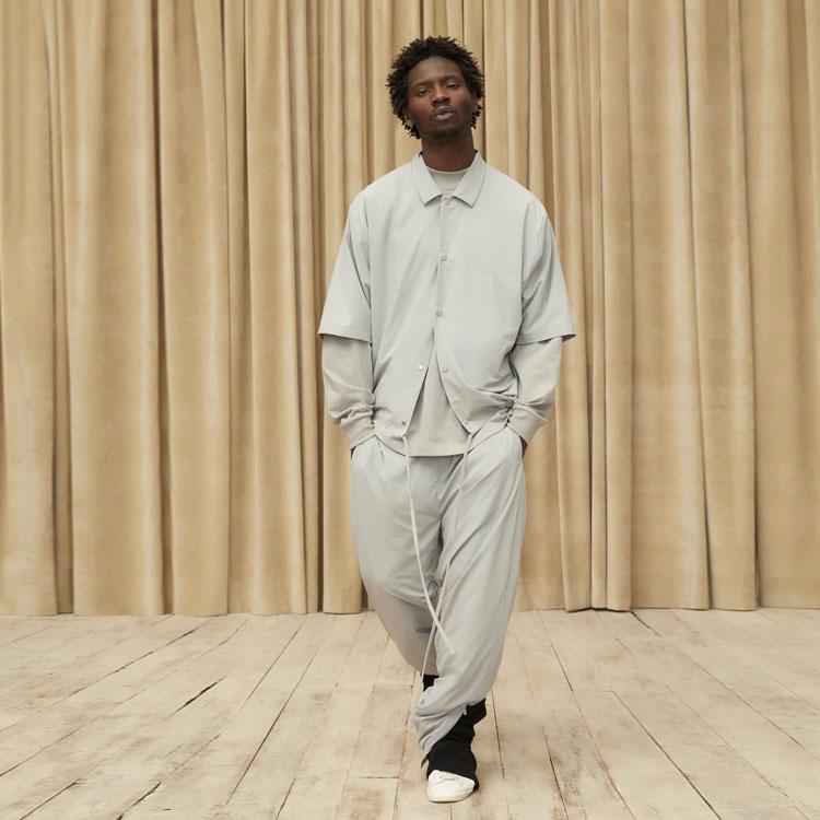Fear of God Essentials SS23 Нейлоновые спортивные штаны с принтом логотипа-печати Seal, утолщенные, теплые, американские, тяжелый вес, вязаные спортивные штаны, мужские штаны, цвет Seal-Gray, FOG-SS23-028