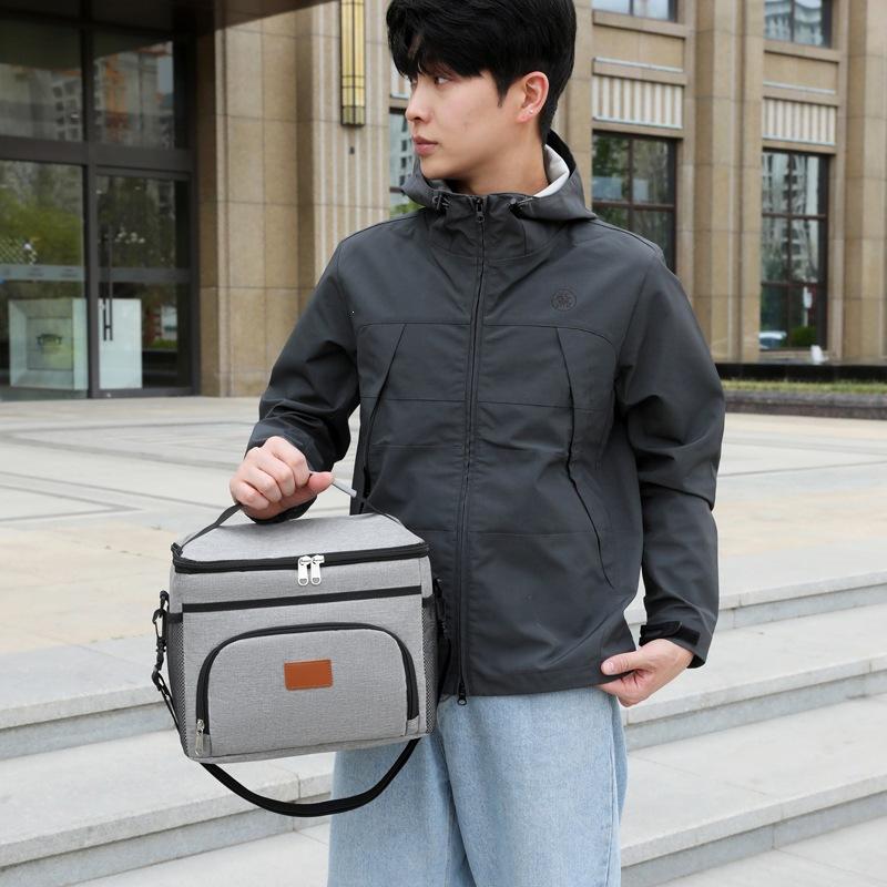Insulated lunch bag, thickened aluminum foil lining, large capacity ice pack for outdoor picnics and camping