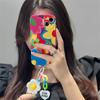 Корейский милый разноцветный чехол с подвеской в ​​виде подсолнуха для телефона Iphone 14 13 12 11 Pro Max X Xs Xr 7 8 Plus противоударный мягкий чехол