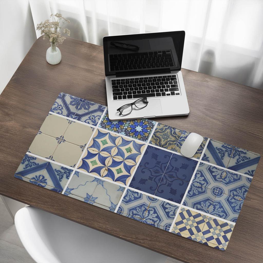 Anti-slip Vinyl Decorative Mat Retro Tiles 100x50 cm