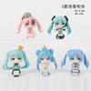 Новый набор из 5 шт./набор Hatsune Miku Q Версия Сидячая поза Каваи Подарок на день рождения Фигурки аниме-девушек Супер милые Уникальные детские игрушки