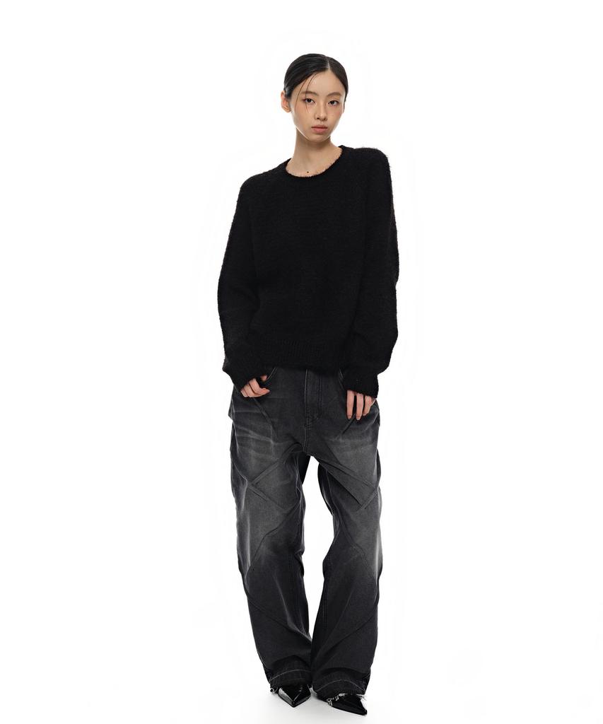AEGO FREEDOM LAB Canvas Tag Round Knit_Black