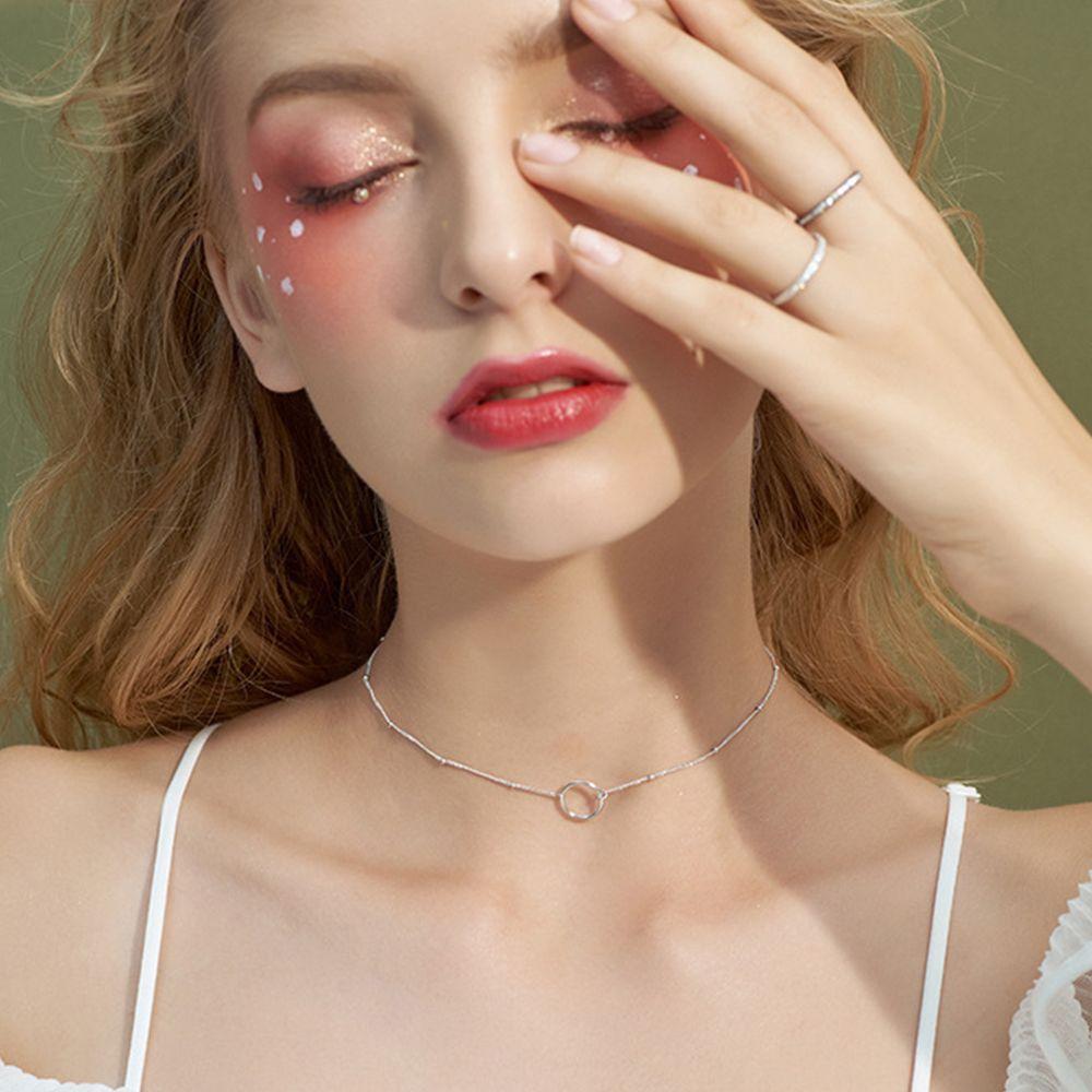 Круглое ожерелье из стерлингового серебра 925 пробы с подвеской в виде ключицы, элегантное женское ювелирное изделие