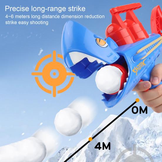 Yousheng Snowball Launcher Shark Shape Snowball Maker для детей Простая форма для изготовления снежков Игрушка для снежков на открытом воздухе для зимних развлечений