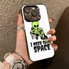 Забавный Космический НЛО Инопланетянин Т-штука Чехол для Телефона Для iPhone 17,16,15,14,13,12,11 Plus,Pro Max,XS,Цветной Посеребренный Внутренний Чехол