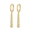 925 Sterling Silver Zircon Long Hoop Earrings Simple Light Luxury Golden Silver French Earrings