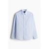 Рубашка HM Poplin Regular Fit, светло-голубая в полоску
