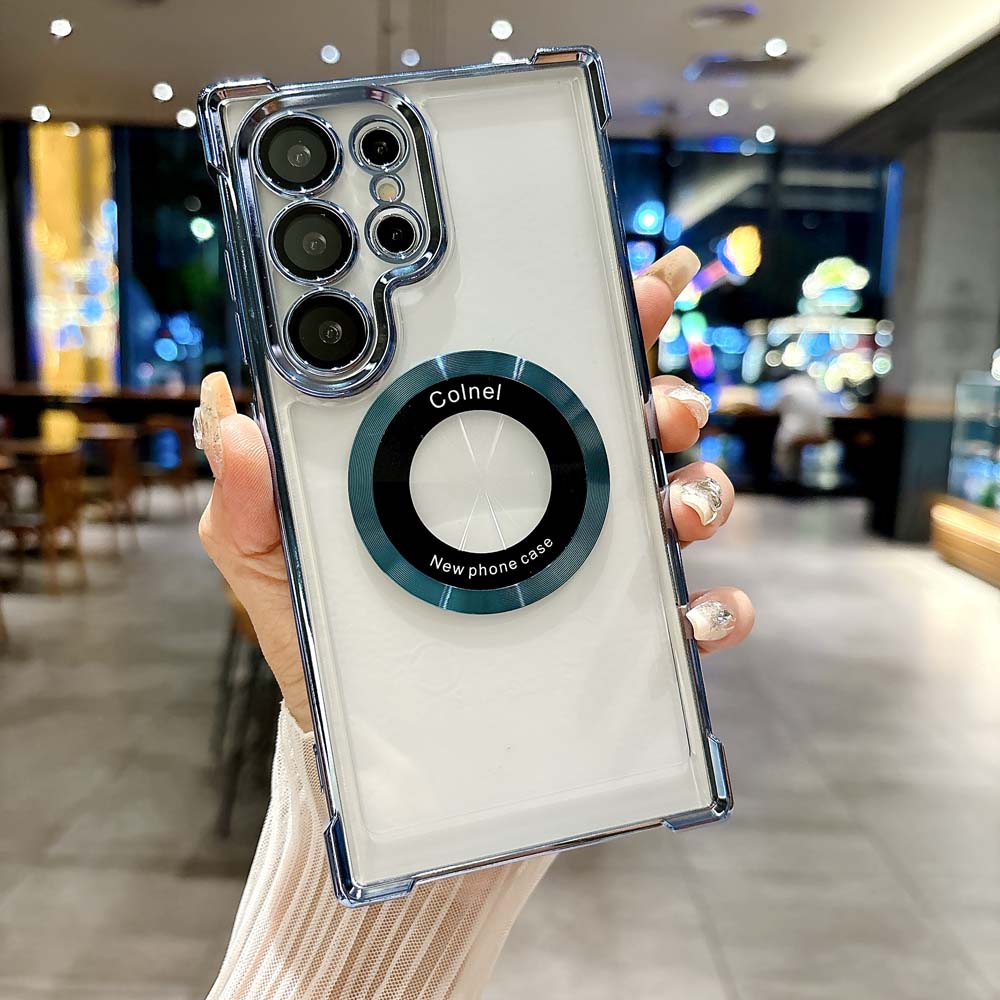 Чехол S24 S25 Ultra Для Samsung Galaxy S25 S24 S23 S22 Plus S 25 24 23 22 Четырехугольная противоударная Гальванизированная Силиконовая Накладка Etui