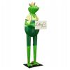 Large frog figure metal frog with lieblings platz plaque