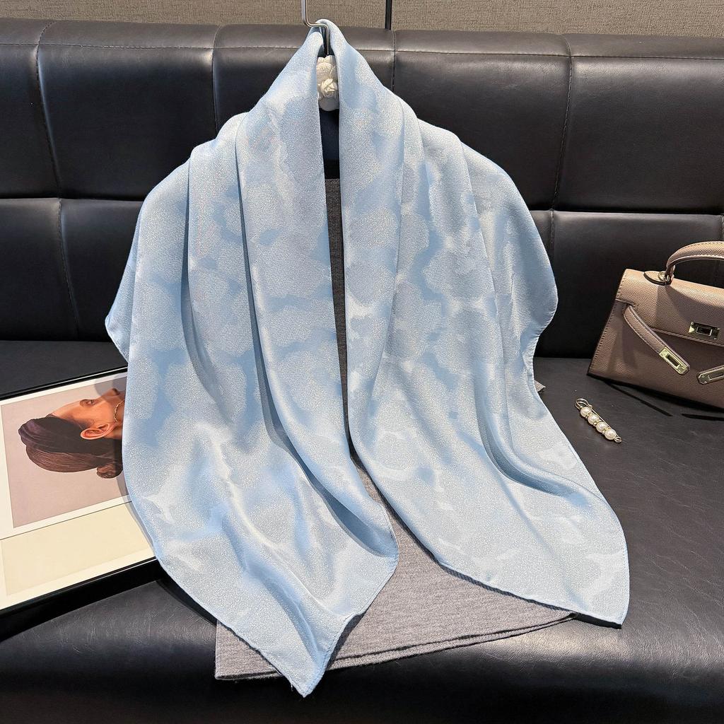 Elegant Cotton And Linen 90 Square Scarves For Women, Middle East, Central Asia Head Scarves, Versatile Finale Silk Scarves, Fashionable And Versatile