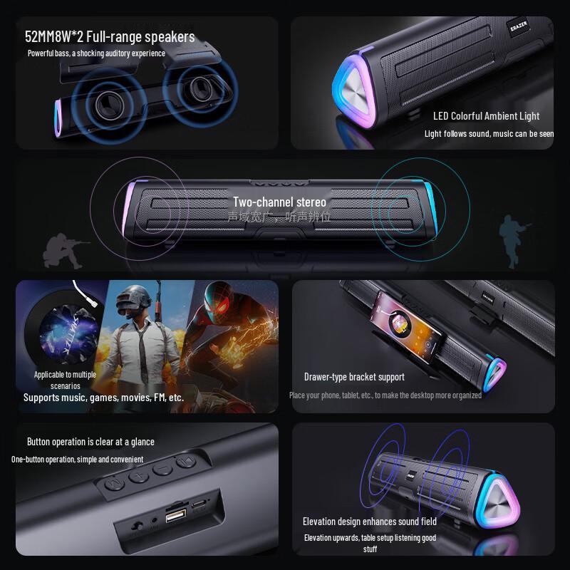 Lenovo WK02 Bluetooth Computer Speaker with RGB Lighting