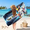 Cristiano Ronaldo Custom Beach Towel, Personalized Name Text Print, Football Logo Soft Quick‑Dry Towel Holiday Gift