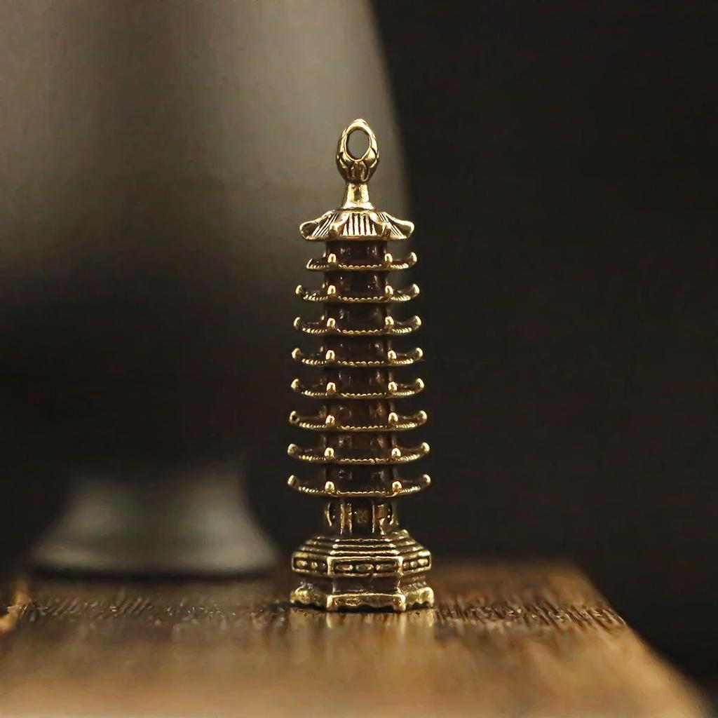 Китайский латунный девятиэтажный брелок-башня Вэньчан: Подарок студенту Гаокао и Чжункао