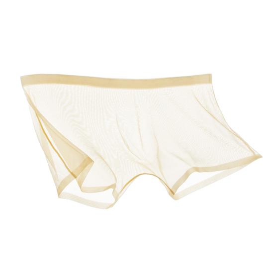 Трусы-боксеры средней посадки, ультратонкие, бесшовные, из прозрачной сетчатой пряжи, шорты-брифы однотонные, дышащие, легкие, мягкие боксеры