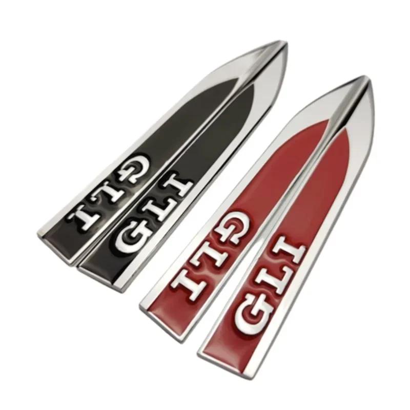 OPQ1 2026 Hot VOLKSWAGEN 1Pairs 3D Metal Car GLI Logo Letters Front Side Fender Badge Emblem Sticker For VW Sagitar Jetta GLI MK5 MK7