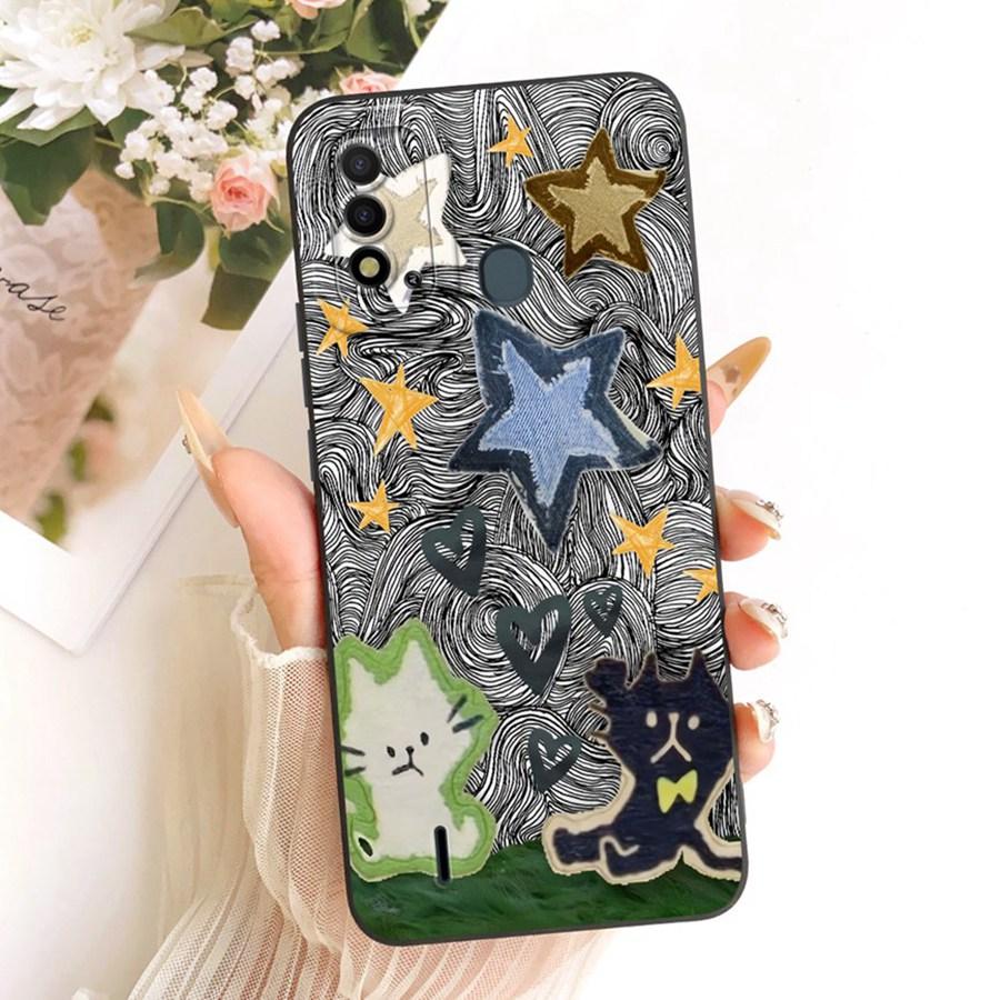 For Itel P37 Pro Vision 2Plus Phone Case Cute Rabbit Liquid Soft Silicone Bumber Shell For Itelp37 Capa Vision2s Back Cover