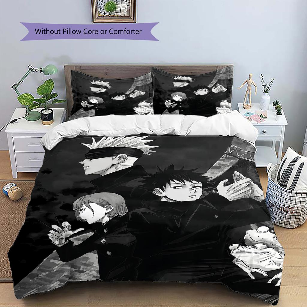 Jujutsu Kaisen Character Group Bedding Set Duvet Cover Pillowcase No Filler, Soft Home Bedroom Decor, Perfect Gift for Fans.chl