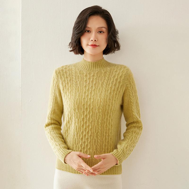 Women's Cashmere Sweater Qinghe Cashmere 100% Cashmere Autumn and Winter Cashmere Thickened Pullover Soft and Warm