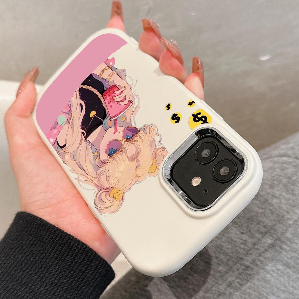 Сплошной цвет с серебряным краем линзы, жирный корпус, мягкий ТПУ, жидкий силиконовый чехол, противоударный чехол для телефона для OPPO Reno Realme OnePlus