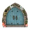 Wooden Garden Fairy Door Miniature Yard Ornament 2D Decoration, Tiny House for Indoor Courtyard