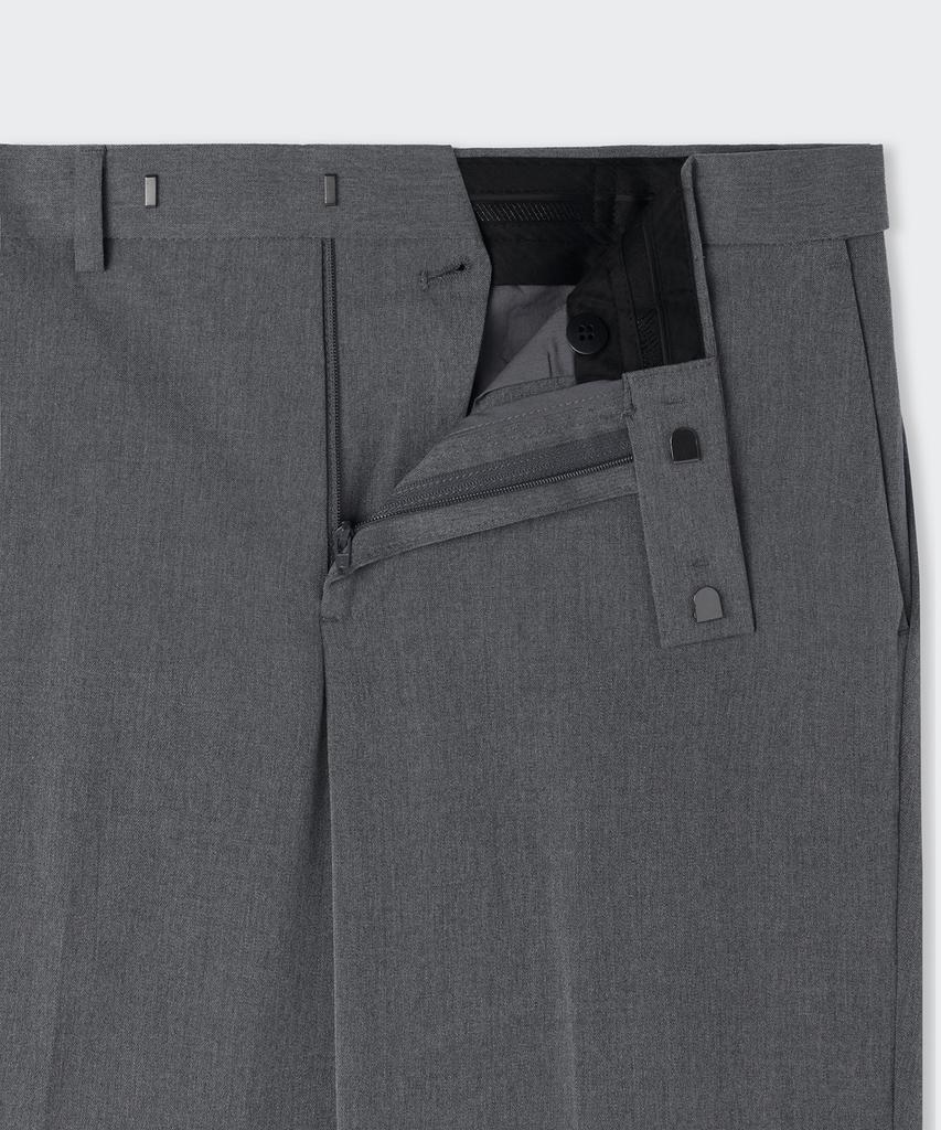 MUSINSA STANDARD Semi-Wide Hidden Elastic Waist Slacks [Melange Gray]