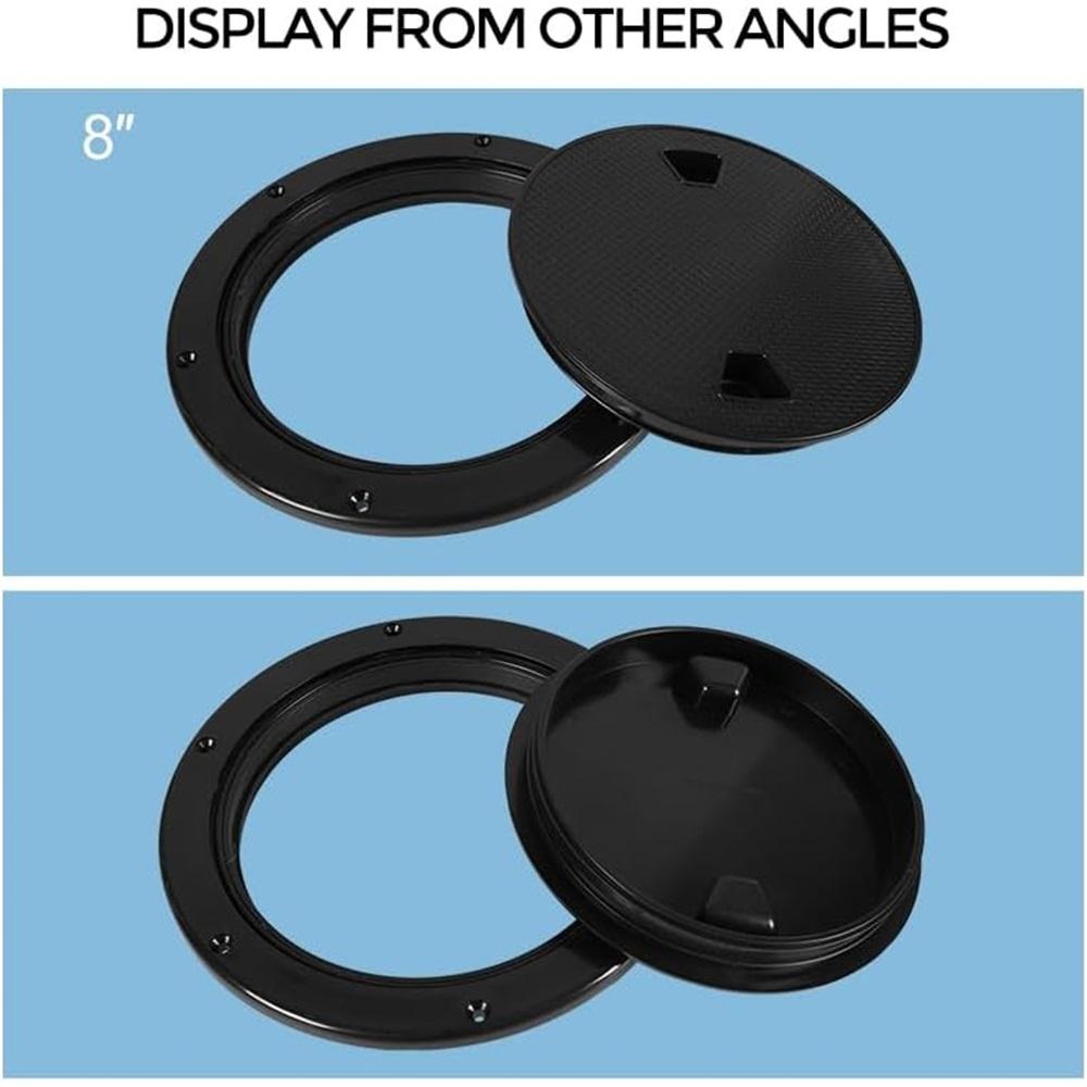 Черные круглые нескользящие смотровые люки - размеры 4", 6", 8" со съемной крышкой - откручивающаяся крышка люка из АБС-пластика для каяка, яхты, черная