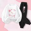 Cute Rabbit Printed Baby Girls Spring New Style Hoodies Sets Children's Sweatshirt Sweatpant Two Piece Suit Kids Outdoor Outfits