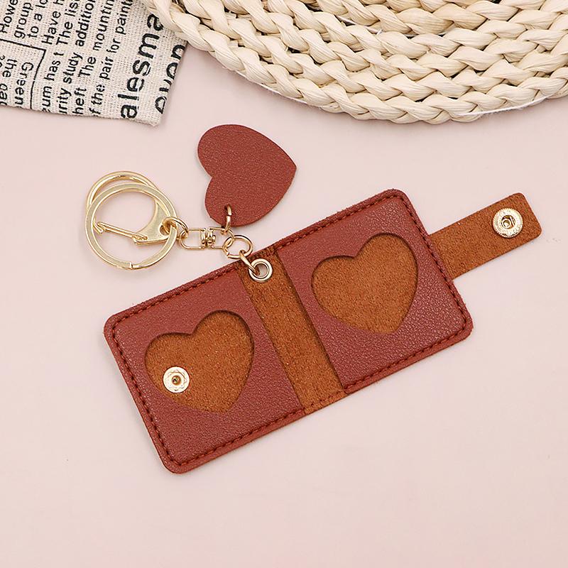 1 шт. Подвески для сумки Памятный фотоальбом Сделай сам Складные кармашки из искусственной кожи Хранение Мини-фотоальбом Милый брелок Портативный Многоцветный