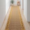 Ikehiko Corridor Mat Riga Beige 80 X 240cm Floral Pattern Soundproof Mat Approx. #2006220