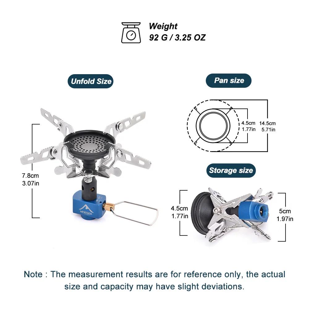 Наружная походная газовая горелка Наружная плита 3300 Вт Походное снаряжение Портативная Туристическая Выживание Бушкрафт Кухня
