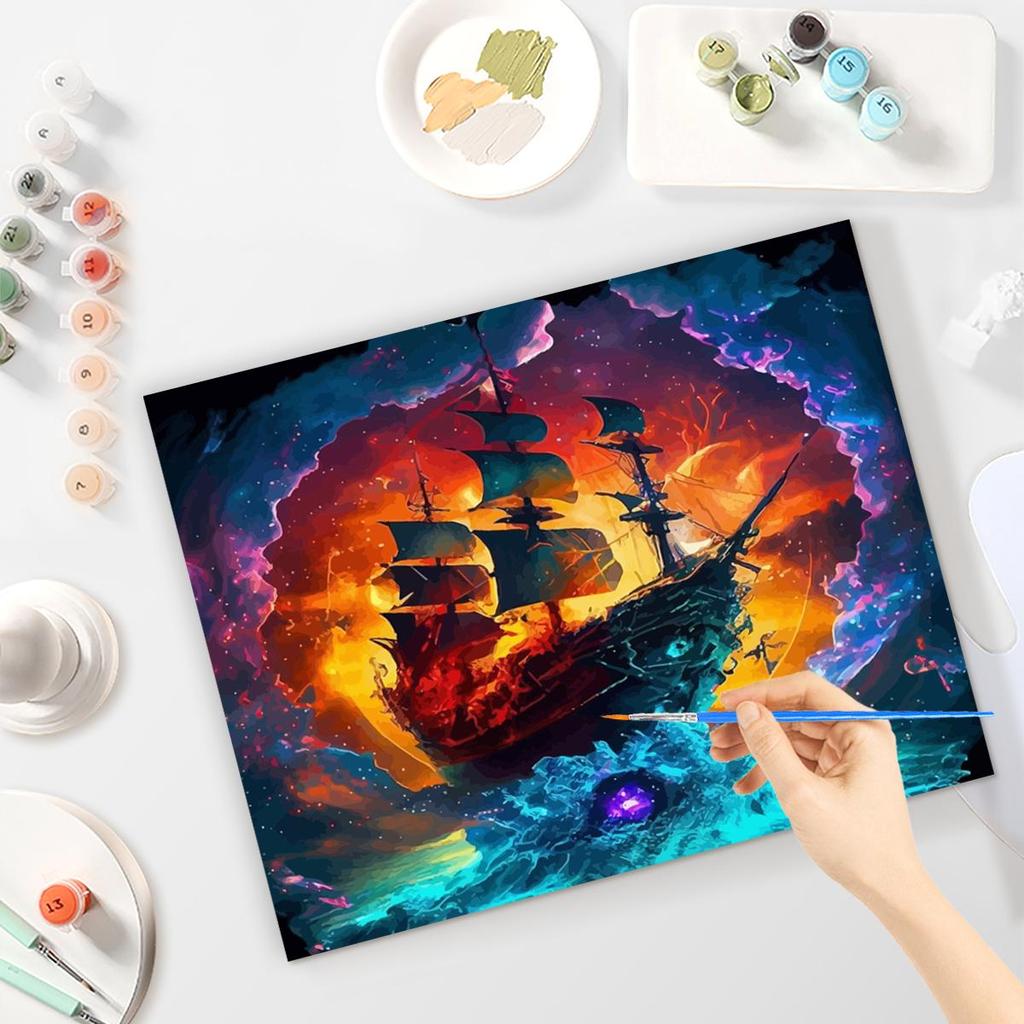 Рамка «сделай сам», картина по номерам, лодка, настенная картина с цифрами, акриловая краска на холсте для дома, подарок «сделай сам», 40x50 см