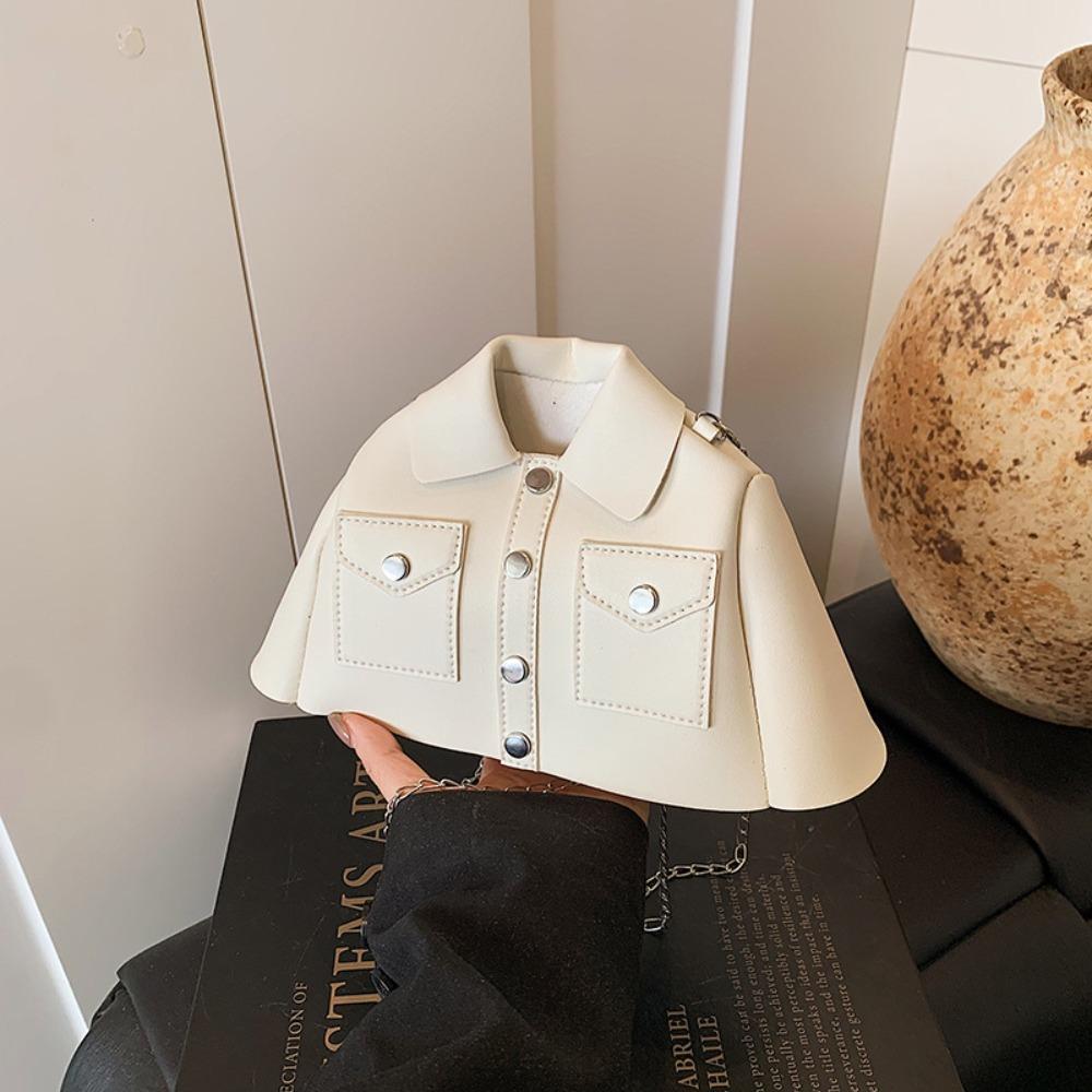 Personalized Solid Color Clothes Shaped Crossbody Bag PU Leather Harajuku Chain Shoulder Bag Coat Tote Bag Women Handbag Daily