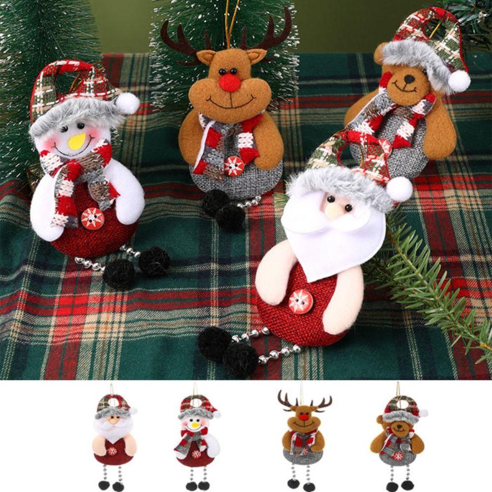 Тканевый снеговик, елочный кулон, Санта-Клаус, рождественское украшение, милый рождественский орнамент для дома