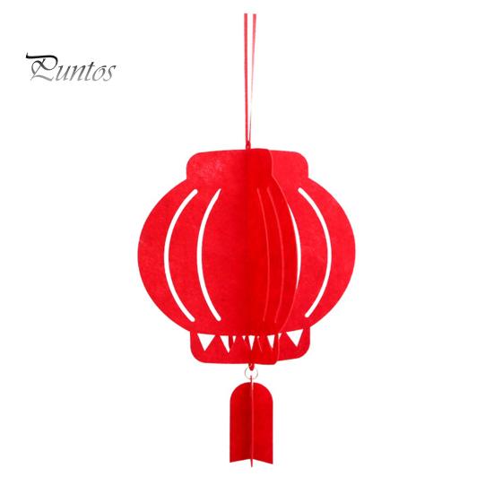 2 шт., китайский новогодний кулон-фонарь с благословляющими словами, Год Дракона, удача, сцена, орнамент, фетровая ткань, красный фонарь, праздник
