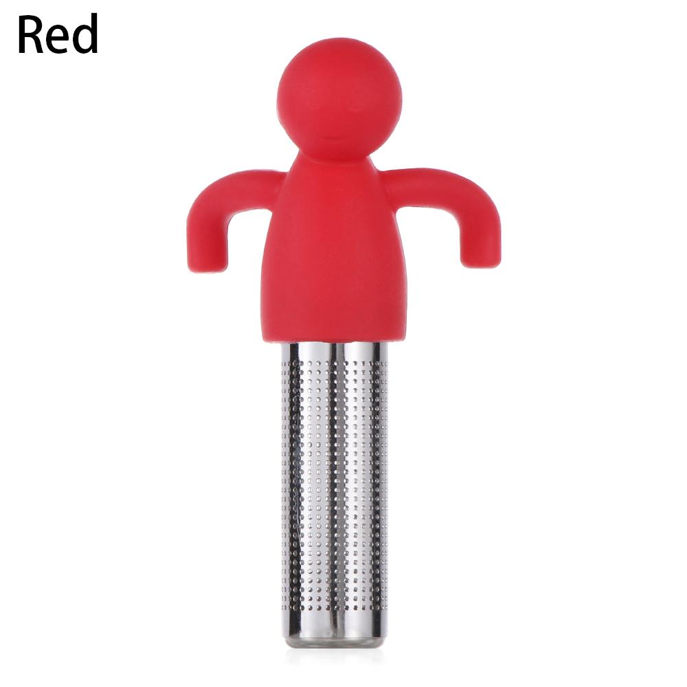 Фильтр для заваривания чая из нержавеющей стали с силиконовым покрытием в форме маленького человечка, ситечко для заваривания листьев