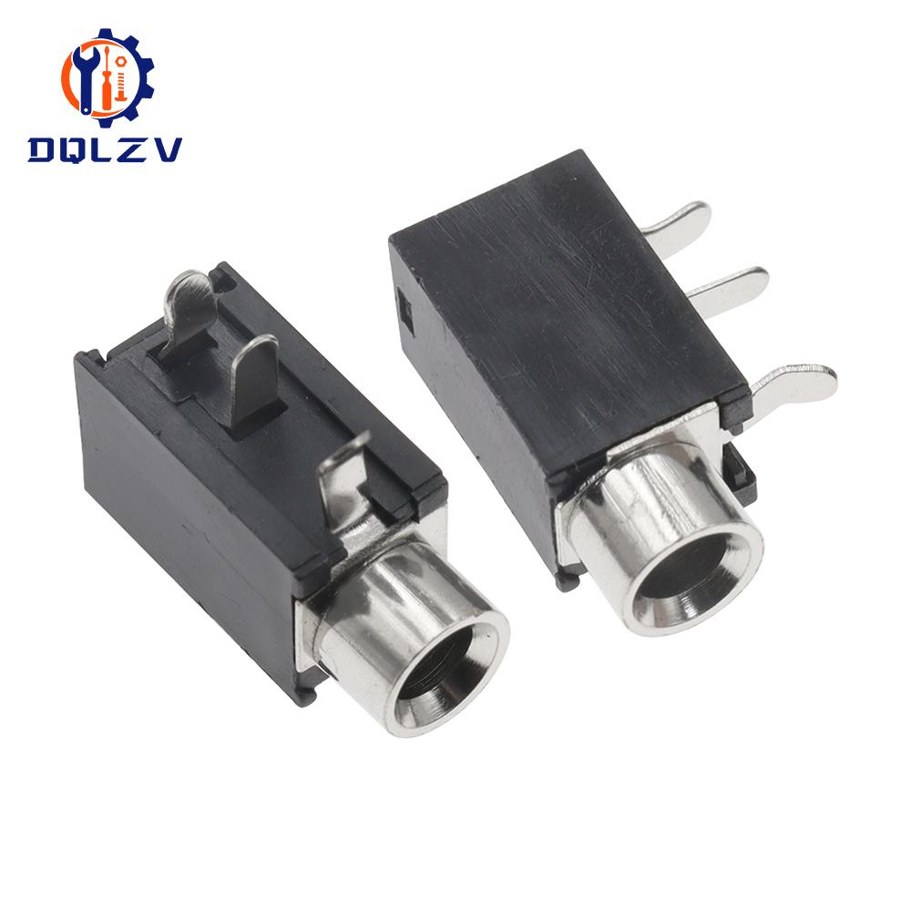 PJ-316 3.5mm Female Jack 3 Pin Connectors Audio Headphone Mono 3.5 mm Socket Terminals PCB Mount Connector Black PJ316