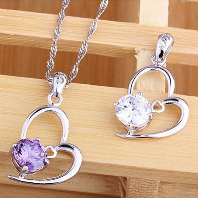 Корейская мода Подвеска-сердце из стерлингового серебра 925 пробы для женщин - Идеальный подарок для нее