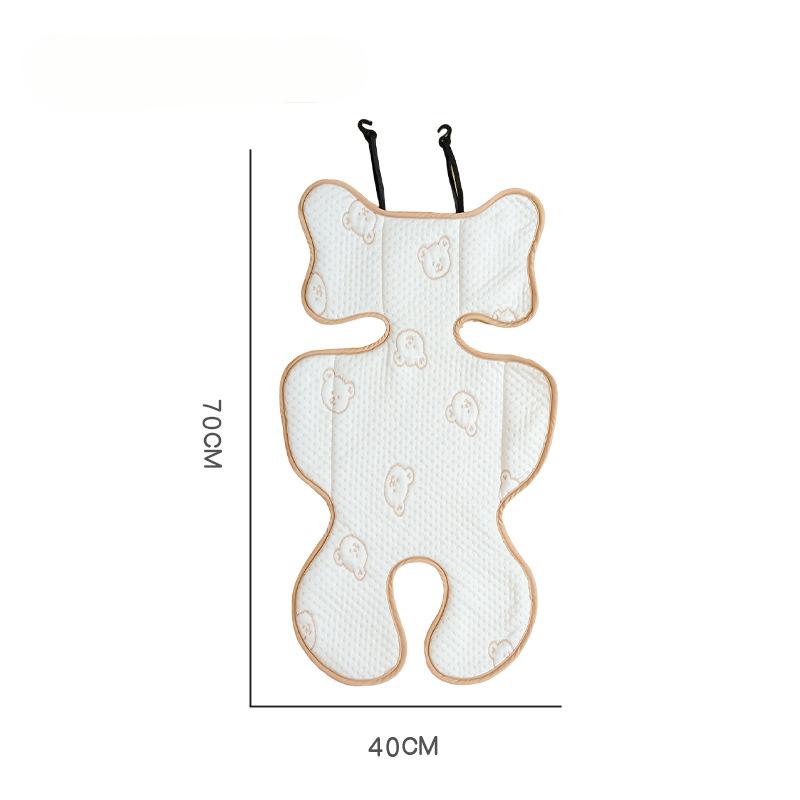 Подушка-вкладыш для коляски из ткани Ice Sliky Fiber, Дышащий коврик для детского стульчика на все сезоны, Летний охлаждающий коврик, машинная стирка