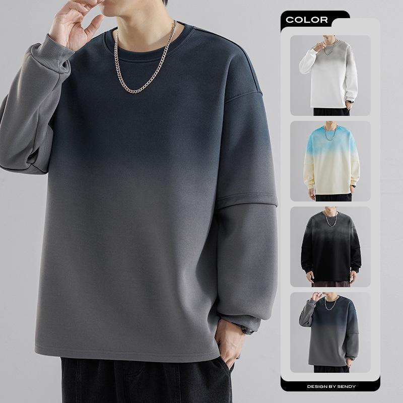 New Crew Neck Men'S Sweater Trendy Brand Spring And Autumn Long-Sleeved Bottoming Shirt Top And Casual Sweater Men'S