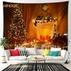 Christmas Tapestry Santa Claus Aesthetic Room Decor Christmas Fireplace Background Tapestry Wall Hanging Home Holiday Decoration